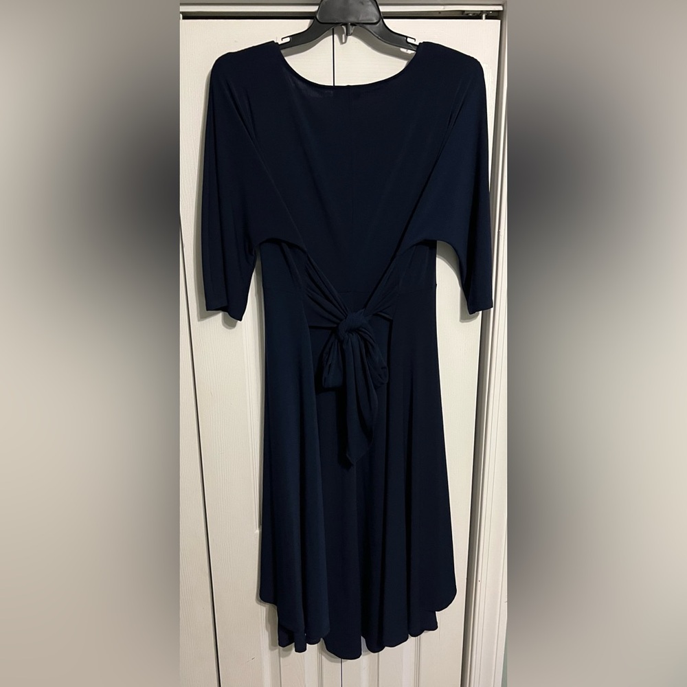 Signature by Robbie Bee Dark Blue Long Sleeve Dress